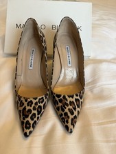 Manolo Blahnik Léopard Print Leather Women's Shoes Size 39