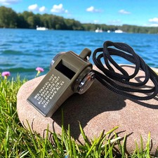 Compass Survival Whistle Thermometer, 3 in 1, Outdoor, Hiking