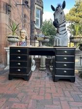 Vintage Bespoke pine pedestal desk