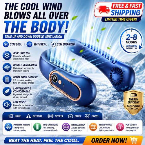 Portable neck fan 360 - portable, °