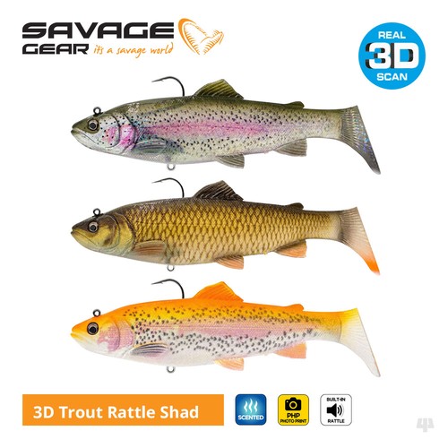 Savage gear rattle trout - savage, 3d