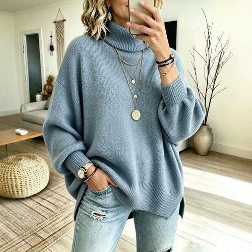 Womens roll neck jumper - womens, chunky