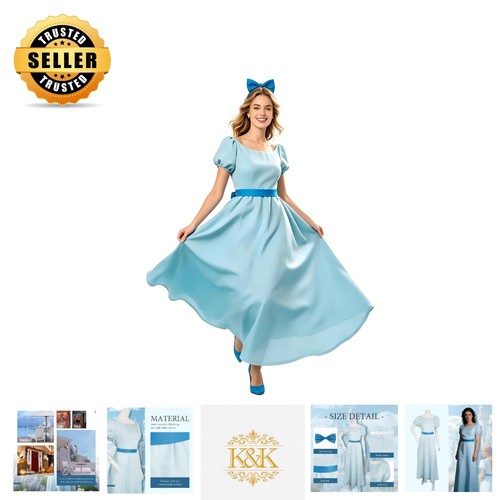 Elegant women blue dress - women's,