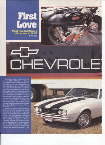 1967 chevrolet camaro 2 - z/28,