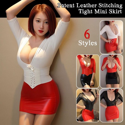 New women puleather mini - mini, dress