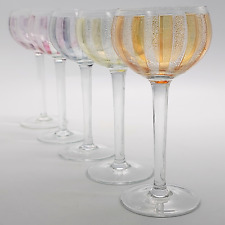Set of 5 Vintage 1930s Bohemian Crystal Glasses 160ml | Art Deco Stemware