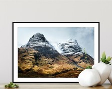 Scotland Print Two Sisters Winter Storm Glencoe Mountain Art Landscape Photo