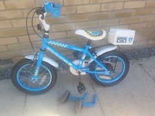 Halfords Apollo Police Patrol Kids Childs Bike 14"  4-7 years stabilisers VGC