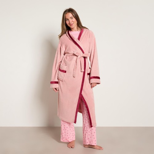 Ohs piped edge dressing gown - ohs,