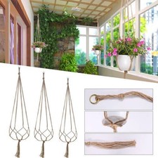 2/4 Pack Macrame Plant Hanger Hand Made Planter Pot Holder Indoor Hanging Basket