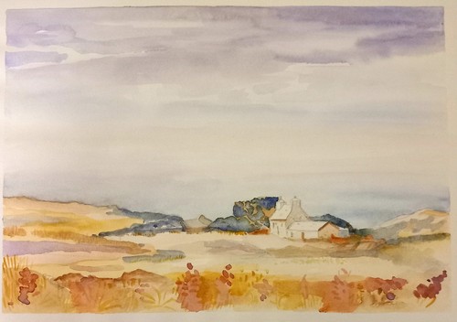 Watercolour welsh landscape - 'welsh, landscape'