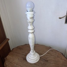 French Style, Shabby Chic, Distressed Painted Wooden Lamp Base, - 16.5” Tall