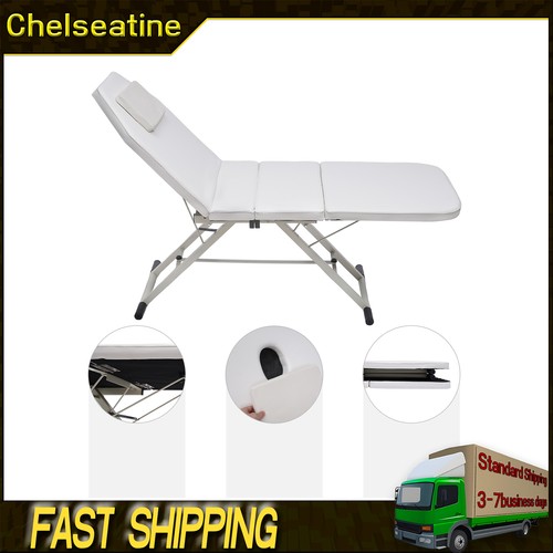 White salon beauty recliner - white,