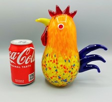 Vintage Murano  Speckled Chicken Rooster Bird Art Glass Sculpture #2