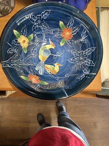 Handmade bowl with bird - bowl,