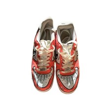 Custom Painted Air Force 1 Cartoon Drip Effect Graffiti Red Shoes Size UK 5.5