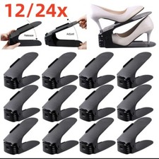24x Shoe Slots Organizer Wardrobe Stacker Space Saver Rack Holder Adjustable UK