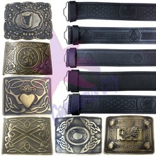 Scottish kilt belt black - cc,