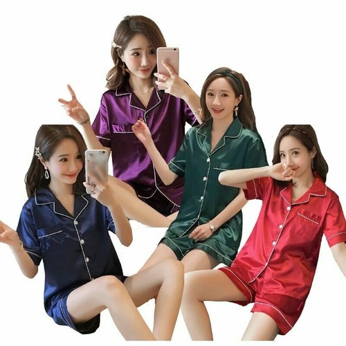 Womens satin silk pyjamas - womens,