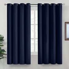 Thermal Small Blackout Curtains Ring Top Bedroom Kitchen Short Window Curtain