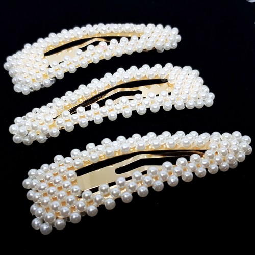Large gold pearl hair - gold,