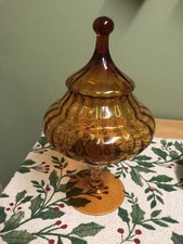Amber Glass Apothecary Bowl