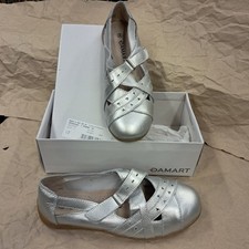 Damart Touch Fasten Moccasin Style Shoes, Size 6EEE, Silver