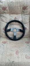 Genuine Momo Race black leather steering wheel 