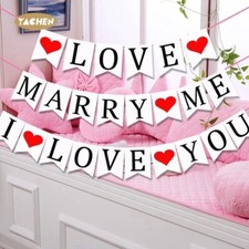 I Love You Banner Marry Me Love You Backdrop Valentines Proposal Decorations