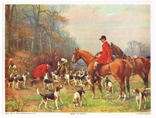 VINTAGE ART PRINT FOX HUNTING