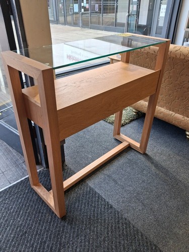 Oak and glass console - oak, 1
