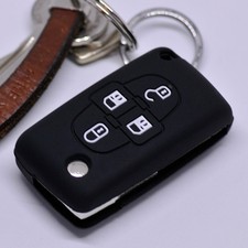 Flip Key Cover Case Black For Peugeot Ranch Partner 807 1007 Citroen C4 C8