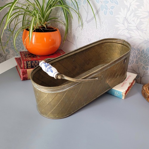 Vtg brass plated - plated, oval