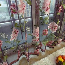 Floral Tulle Voile Door Window