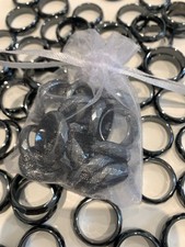 Natural Magnetic Black Hematite Ring - Anxiety Balance Circulation Blood Energy