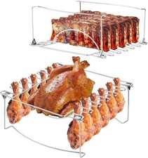 3-in-1 Rib Rack for Smoking &