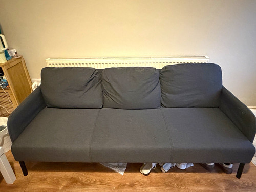Ikea grey fabric seater sofa - seater,