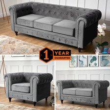 Chesterfield sofa suite grey - chesterfield,