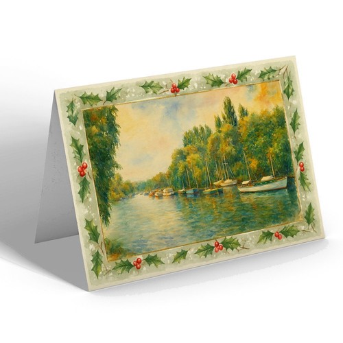 Xmas notelet the river - -,