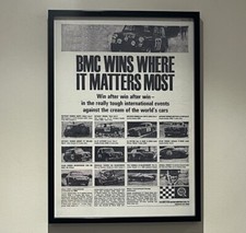 BMC Morris Mini Cooper Austin Healey 3000 Midget Sprite MGB 1964 Wall Art Poster