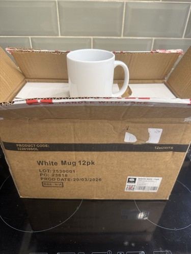Box plain white mugs - box, 12