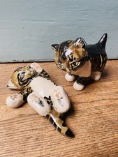 Pair Of Vintage Seneshall Studio Six Tabby Kittens Signed A Short - Dated 1978