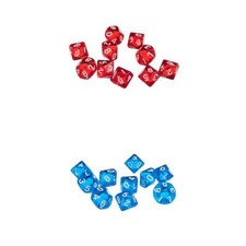20pcs 10 Sided Dice D10 Transparent Polyhedral Dice for D&D RPG MTG Red&Blue