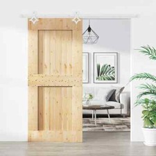 qohoio Sliding Door with Hardware Set 90x210  Solid Wood Pine, Frame Barn T8V7