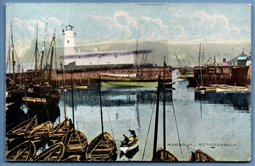 Old postcard harbour - postcard,