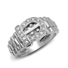Gents Real Diamond Buckle Ring