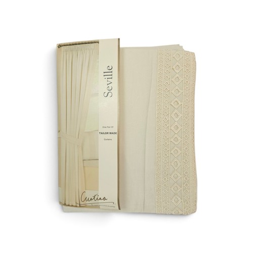 Cream curtains pencil pleat - pencil,