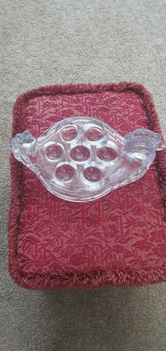 Vintage clear glass chicken - vintage,