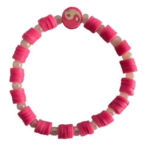 Handmade pink yin - handmade, beaded