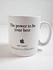 RARE 1980’S APPLE COMPUTER THE POWER TO BE YOUR BEST COFFEE TEA MUG CUP BY TAMS